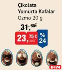 OZMO ÇİKOLATA YUMURTA KAFALAR 20 G